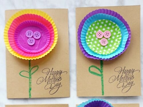 cupcake liner flower card 4 1