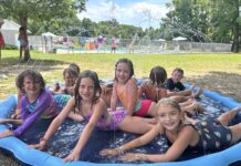 Kids in a pool at Camp Wright