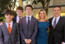 Julie Nogueira (second from right) and her family