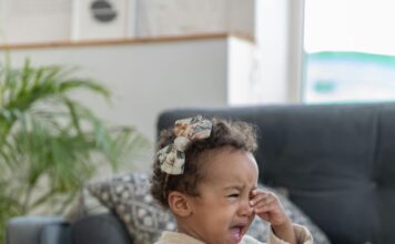 A little girl crying