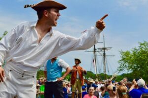 A reenactment of the Chestertown Tea Party 