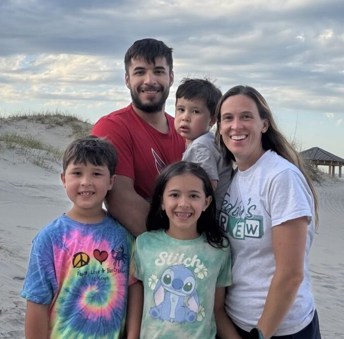 Joanne Amos (right) and family