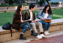 Three college students