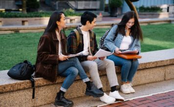 Three college students