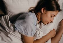 Teenage girl sleeping