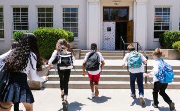 Children going back to school