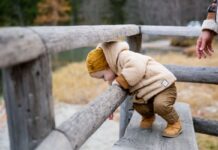 Baby exploring outside